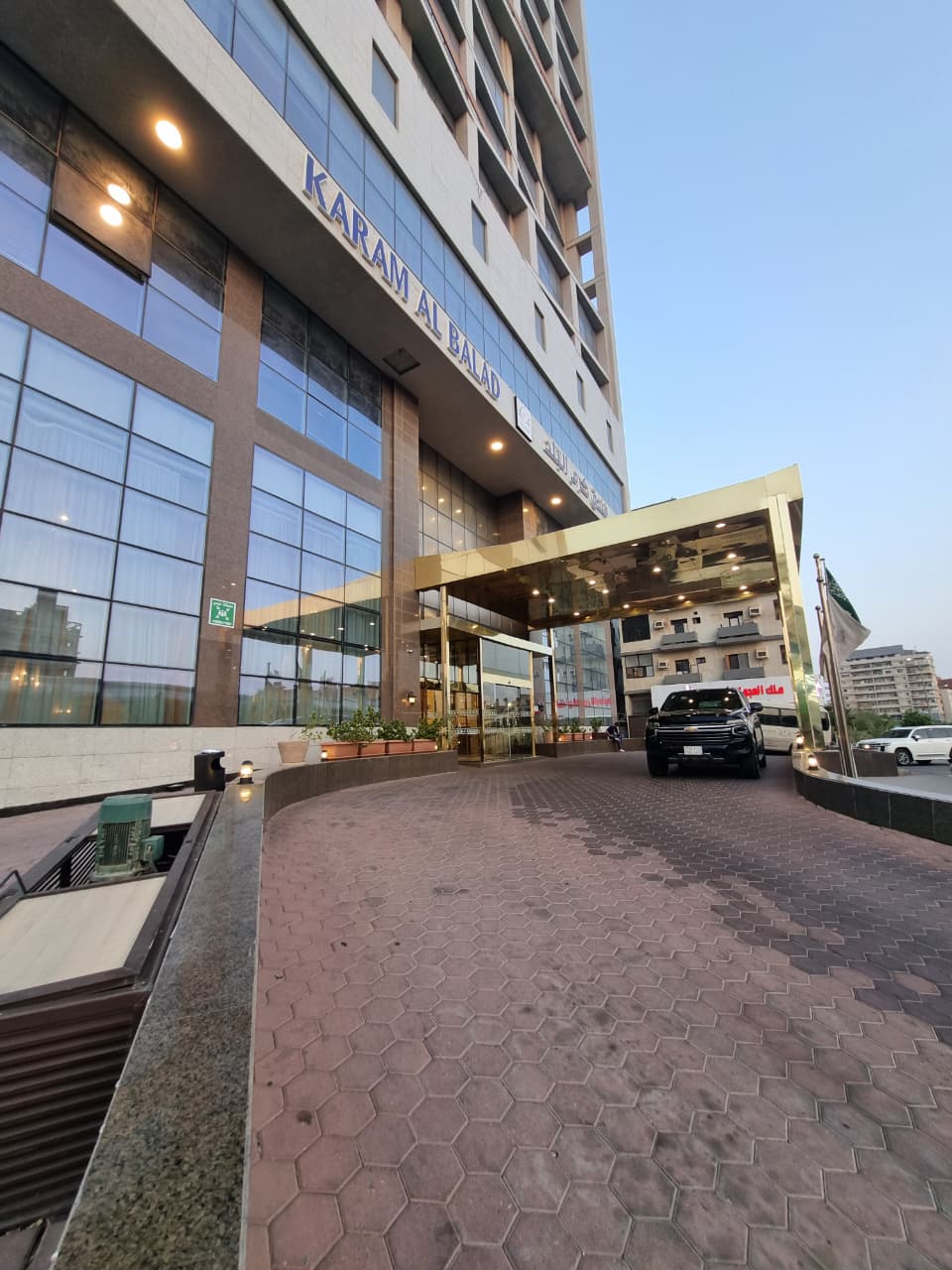 Golden hotel entrance